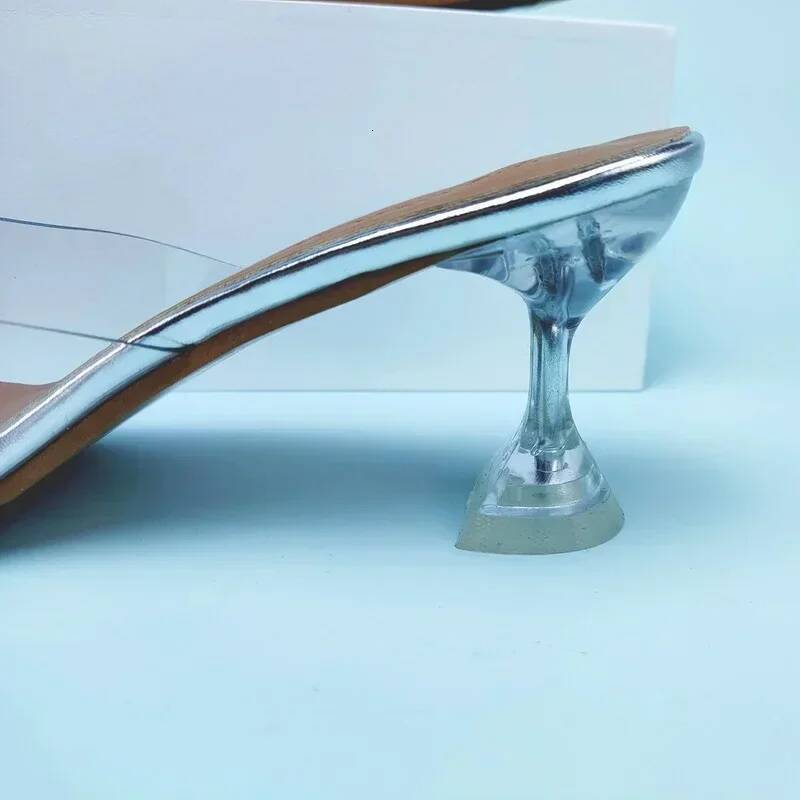 Ddmyoutdoor PVC Crystal Heel Transparent Women Sexy Clear High Heels Sandals Plus Size Zapatos De Mujer Outdoor Shoes