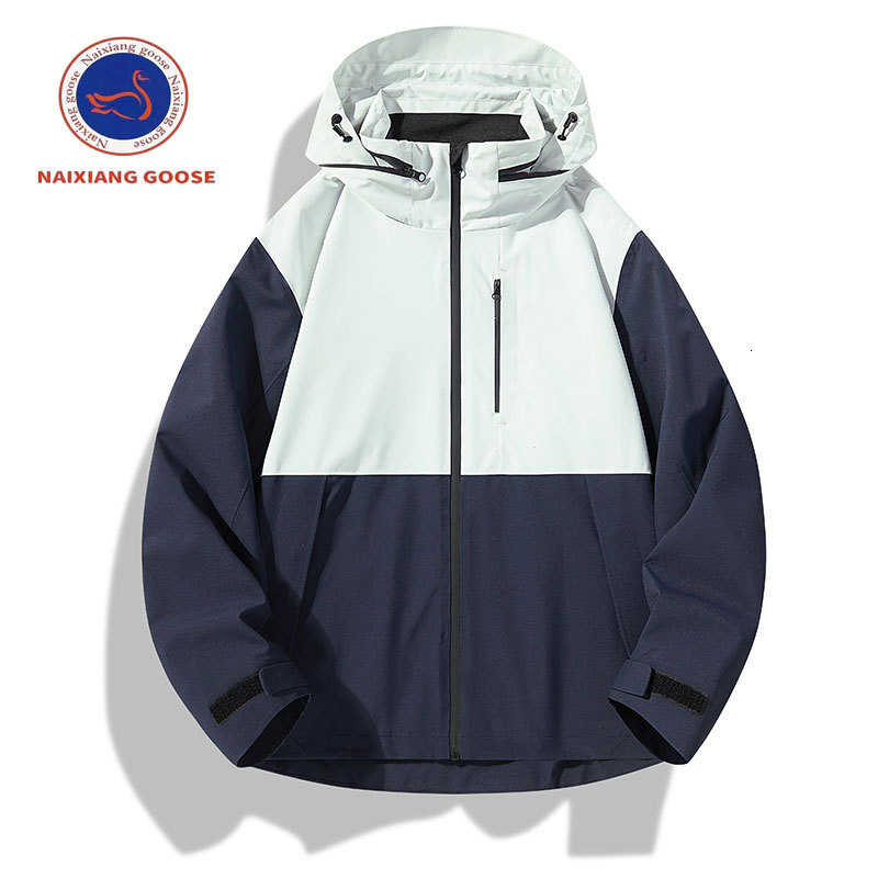 Ddmyoutdoor Spring New Single Layer Assault For Men Windproof And Rainproof Hooded Color Blocked Jacket Outdoor Versatile Jacket Top Jogging Suit