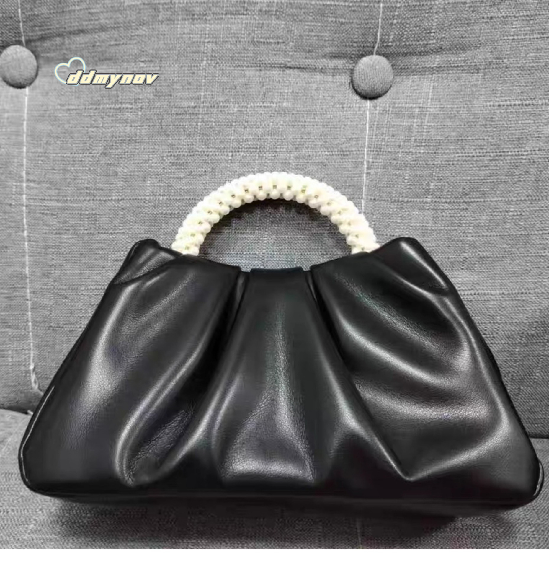 Sweet Girl Pearl Handbag Women Fashion Versatile Pleated Crossbody Cloud Bag Pearlescent Mini Phone Pouch ddmynov