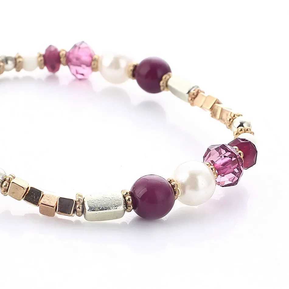 Multilayer Elastic Weave Bracelet Set with Colorful Beads - Bohemian Stackable Bangles for Women - Trendy Jewelry Gift W250606