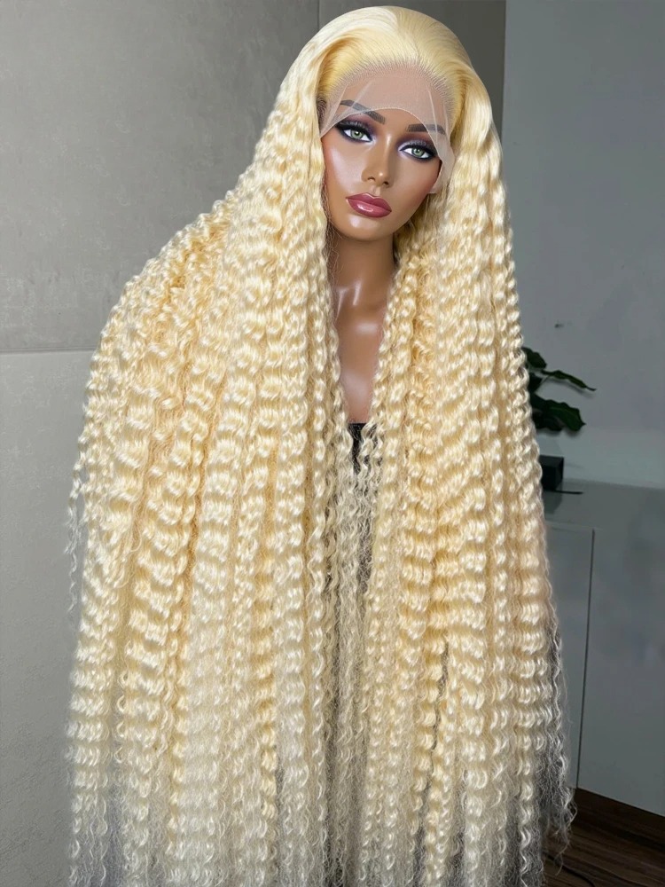 250 Density 613 Blonde 13x6 Lace Front Human Hair Wigs Loose Deep Wave 40 Inch 13x6 Curly Lace Frontal Wig Brazilian For Women Synthetic Wigs