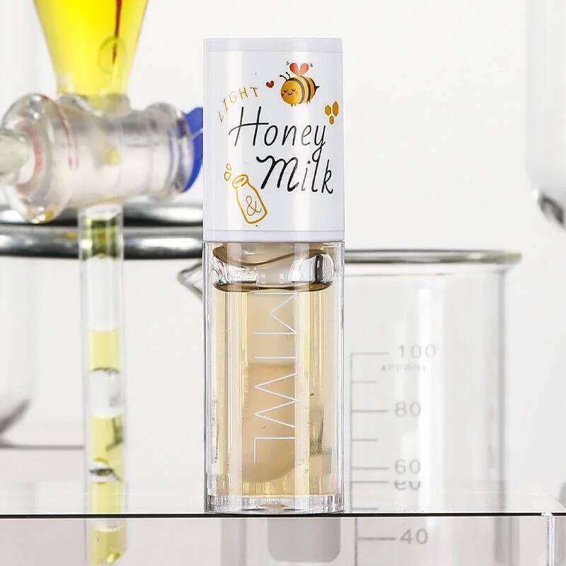 Peach Milk Honey Oil Relieves Dry Moisturizing Gloss Fades Lip Lines Water Light Lips Big Brush Head Cute free shipping