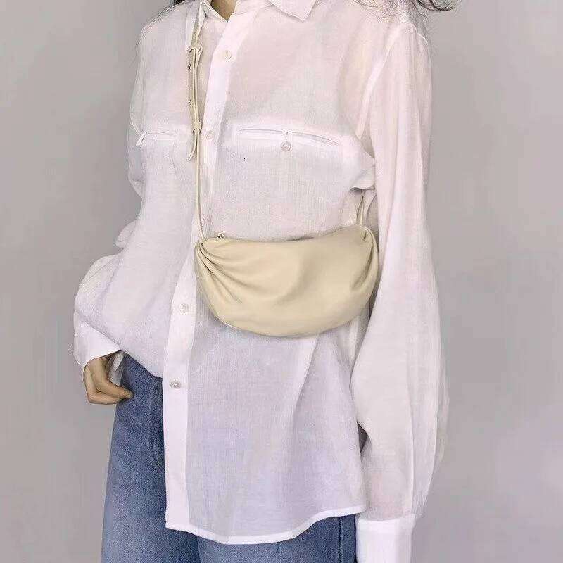 Women's Multifunctional Pu Half-Moon Small Underarm Fashionable Casual Dumpling Design Shoulder Bag Soft Versatile Handbag