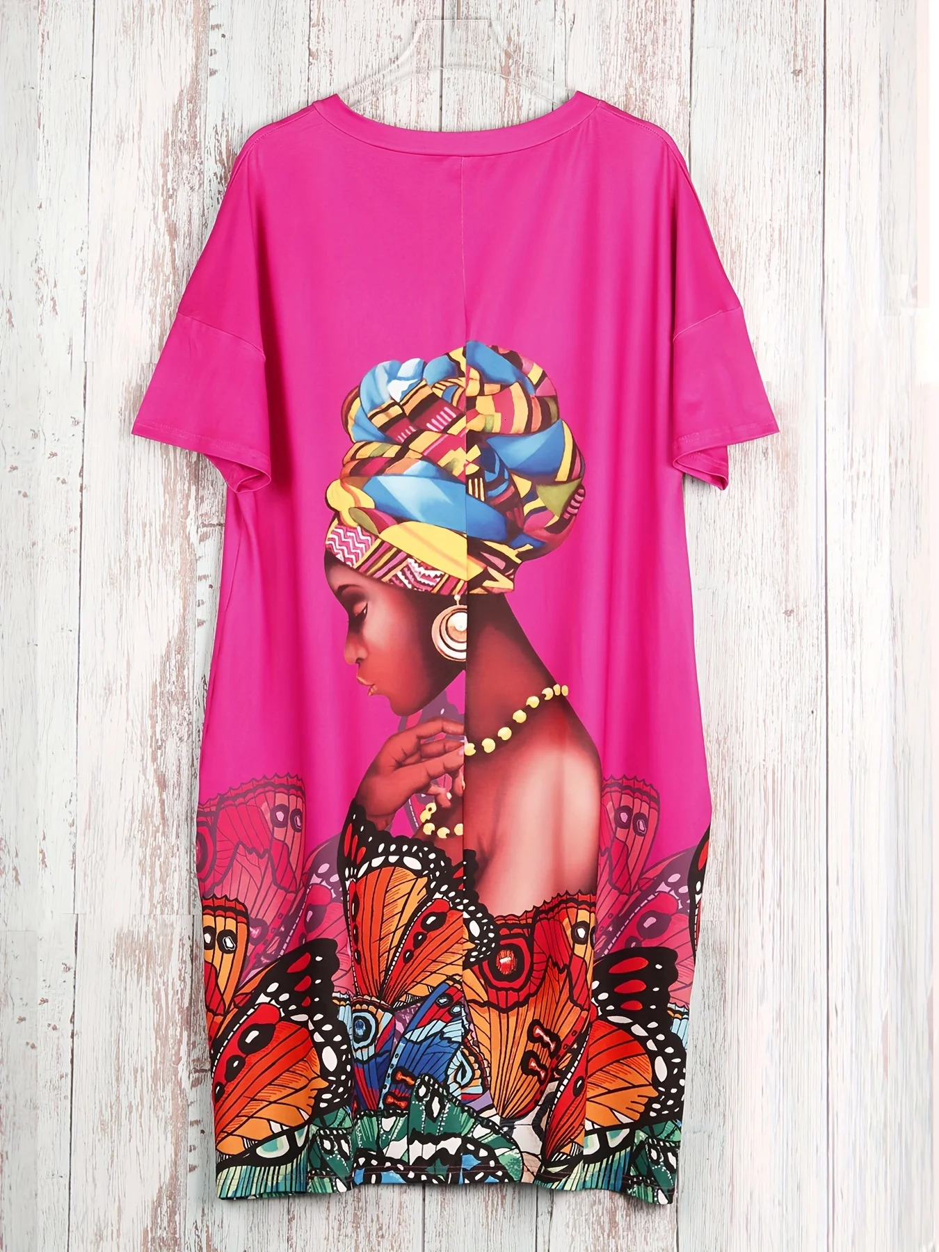 Plus Size Dress Casual Short Sleeve V Neck With Pockets Clothing 250526