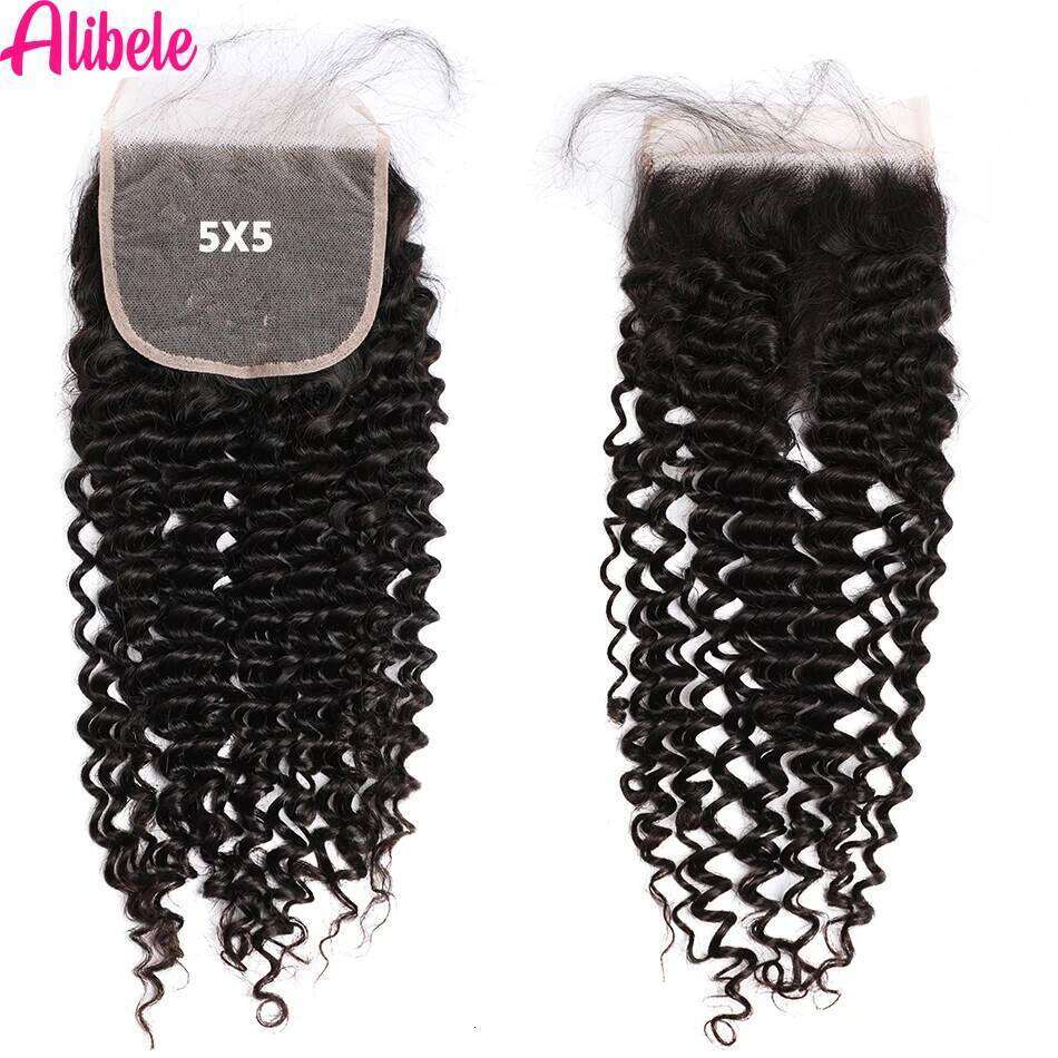 5x5 HD Brazilian Deep Wave Curly Hair With 4x4 Lace Closure Remy HumanHair Bundles WithClosure