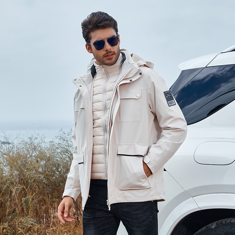 Ddmyoutdoor Outdoor Autumn And Winter Assault Two Piece Set Three In One Detachable Down Liner Warm Jacket Couple Hiking Suit Jackets