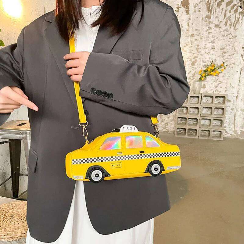 Funny Taxi Design Crossbody Bags For Women Fashion Car Shaped Shoulder Bag Girls Tote Haruku Handbags And Purses 2024