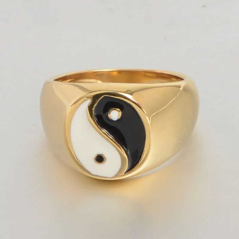 Classic Chinese Retro Taoist Bagua Yin Yang Tai Chi Ring Personality Men Silver Plated Ring Fashion Men Daily Wear Jewelry W250606