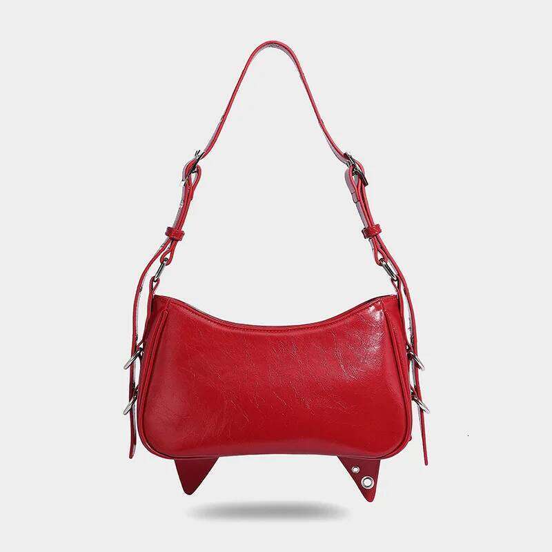 Spice Girl Rivet Bolsos Mujer Motorcycle Bow Bag Underarm Shoulder Bags American Style Sac Femme New Adjustable Strap Bolso