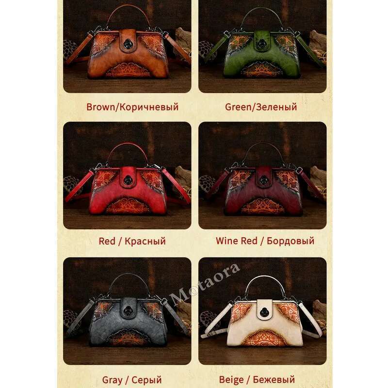 Vintage Emed Handmade Designer Women's Leather Shoulder Crossbody Bag Female Purse 2025 NEW