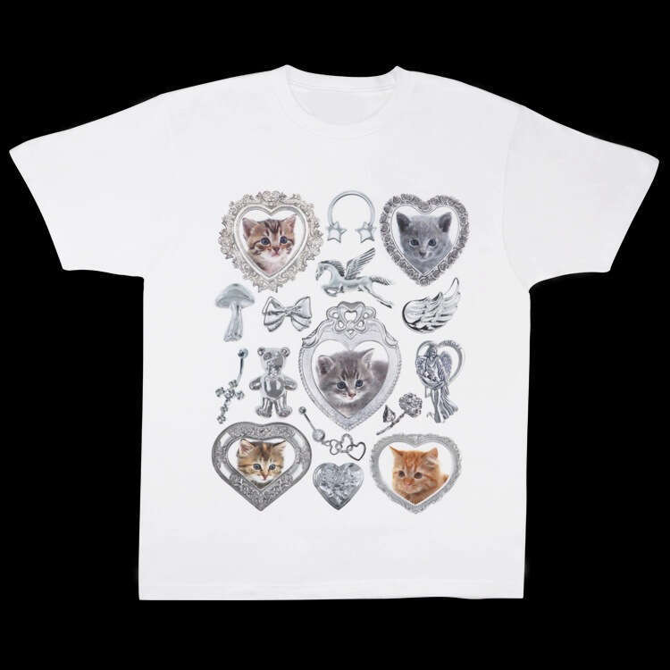 Summer Y2K Print Short Sleeve Crew Neck Top Personality Dark Cute Puppy INS Loose T-Shirt