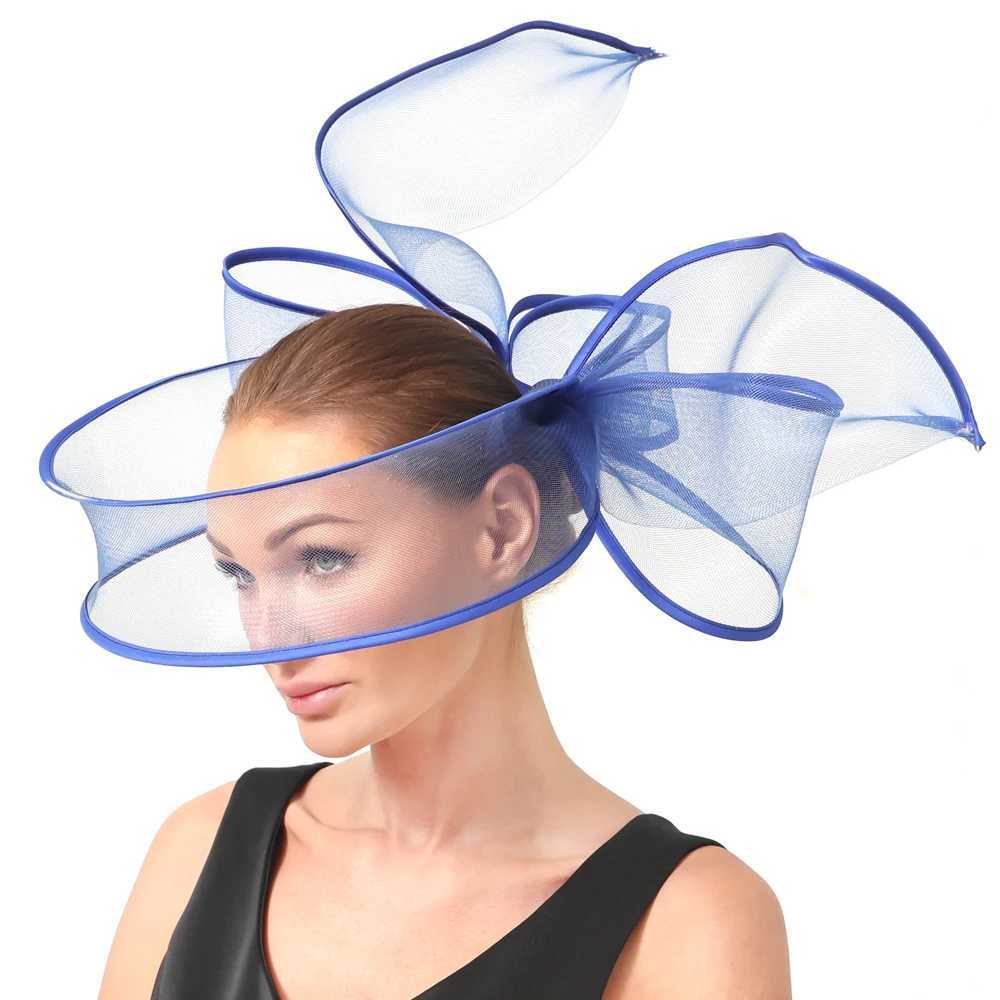 2024 New Fashion Fascinator Hat with Hair Clips Party Big Hat Nice Crinoline Headwear Church Wedding Bride Womens Hair Accessories Z250605