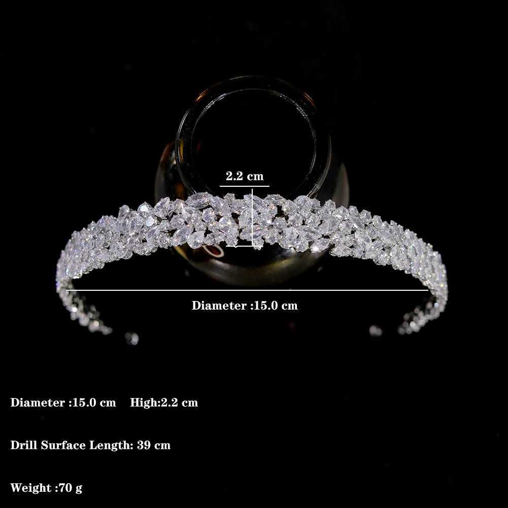 ASNORA Luxury CZ Headbands Silver Color Bridal Crowns Elegant Headwear Wedding Hair Accessories Party Jewelry Bridesmaid Gift Z250605