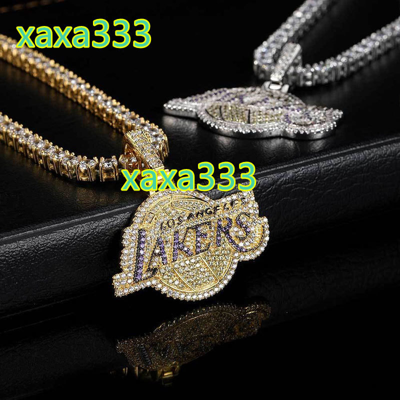 Wholesale 18k Gold Plated Basketball Team Necklace Pendant Custom Iced Out 925 Silver Quality Pendants Hip Hop Jewelry