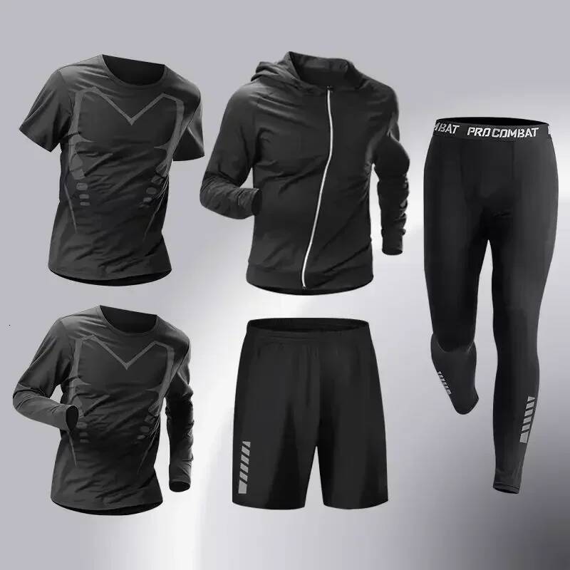 Ddmyoutdoor Fashion PCS Mens Running Sportswear Set Fiess Jogging Compression Tracksuit Suit Training Sports Clothes Dry Fit Leggings Jogging Suit