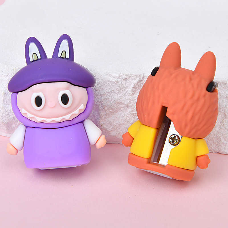 Creative Cute Labubu Cartoon Student Shaving Pencils Rolling Pencil Sharpener for Primary and Secondary School Students Stationery Prize 70% off clear