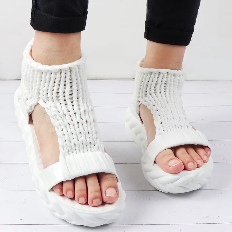 2024 er Women Platform Sandals Summer Gladiator Sandals Shoes Thick Heels Ladies White Sandalias Casual 250605