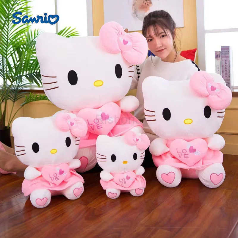Sanrio 55cm Hello Kitty Cat Plush Toys Cartoon KT Cat Plushie Doll Big Size Stuffed Anime Pillow Birthday Gifts For Kids Girls X2506051