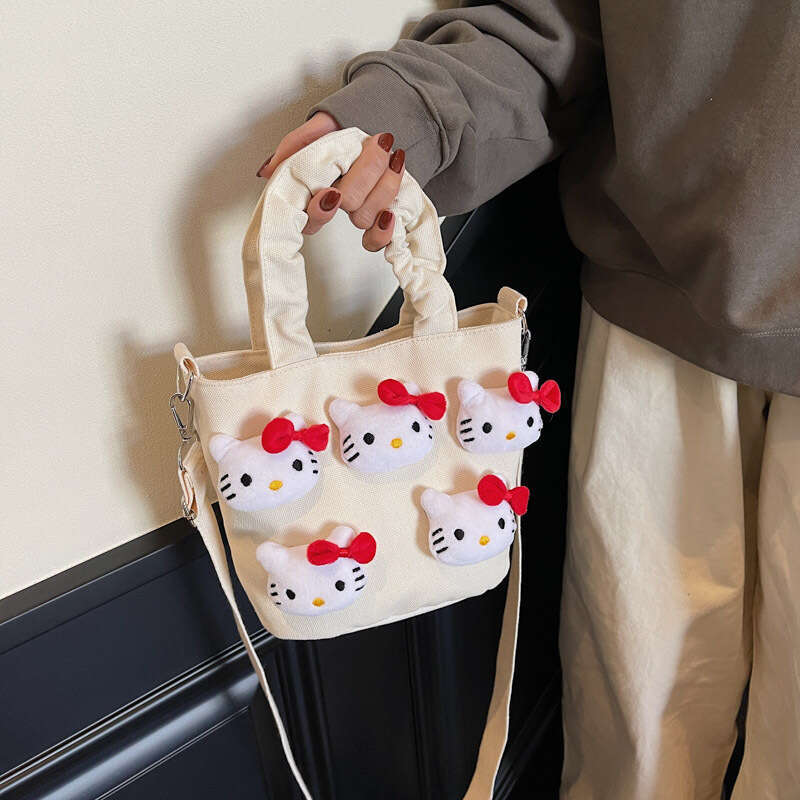 Cute Girl Handbag Cartoon Plush Doll Children's 2025 New Single Shoulder Crossbody Women's Bucket Bag Trendy