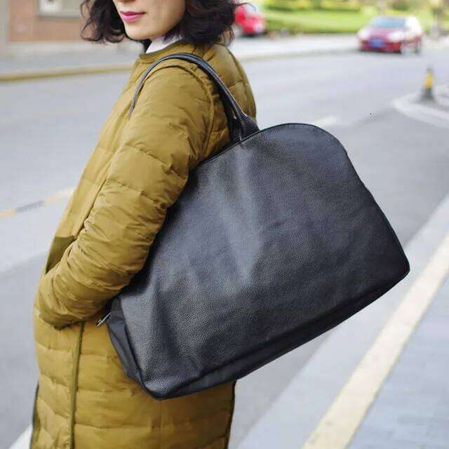 2025 New Soft Genuine Leather Briefcase Women Handbags 14-15.6 Laptop Large-capacity Portable Tote Bag Travel Bags