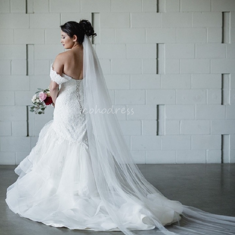 Romantic Mermaid Wedding Dress With Ruffles Corset Lace Up Country Bride Dress 2025 Elegant Garden Off Shoulder Bride Dress Vestio De Novias Custom Ma