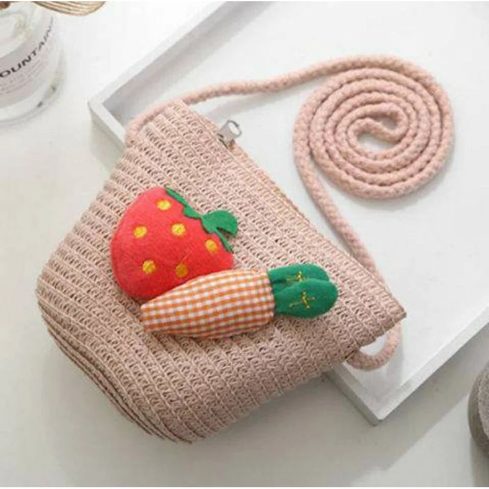 Childrens Weave Shoulder Cross Bags Fashion Straw Bag For Girls Made From Natural Materials 250605