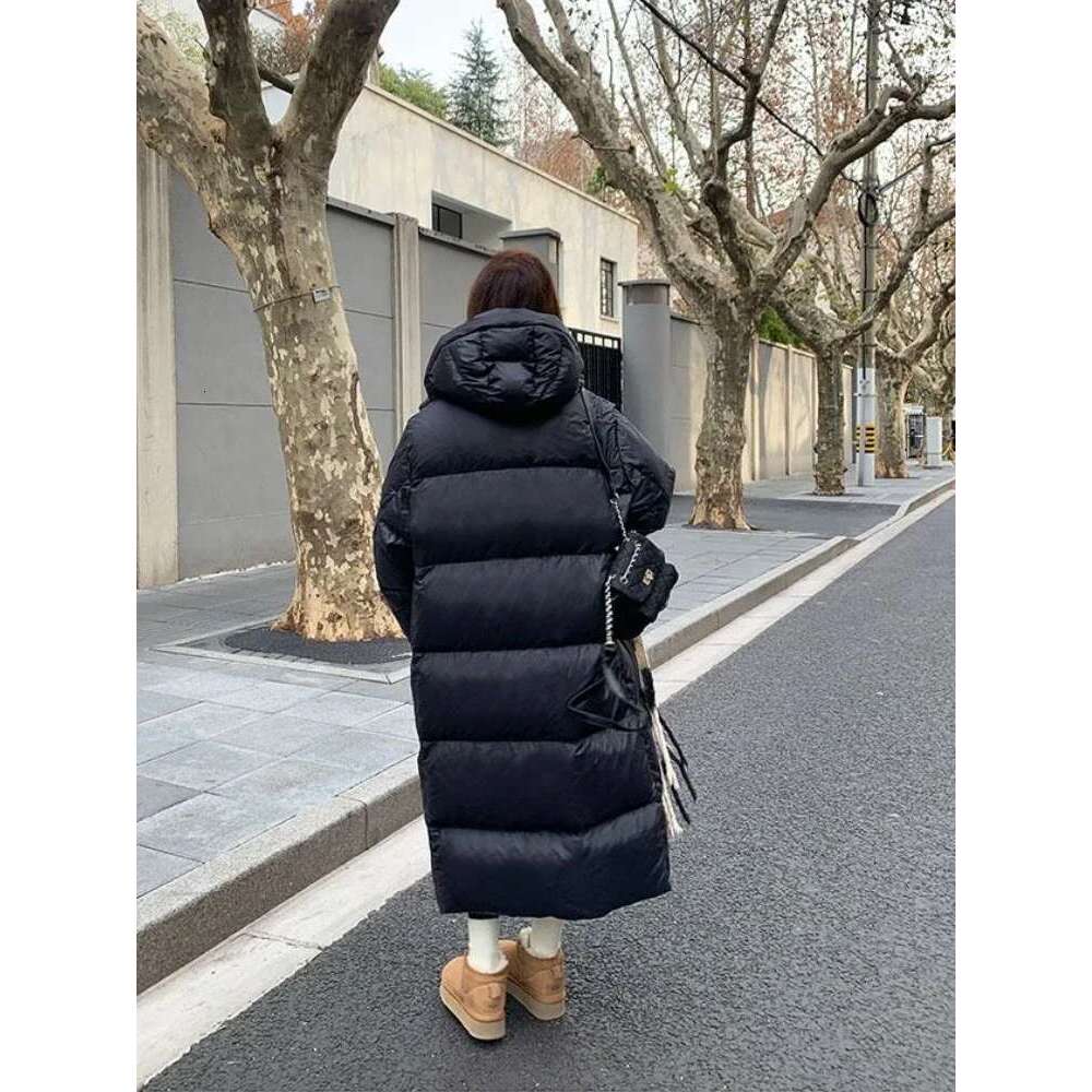 Winter Women Clothing Warm Long Parka Thick Over-the-knee Puffer Jacket Zipper Black Cotton-padded Coats Windproof Jackets New