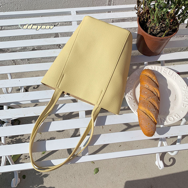 Light Luxury Niche Single Shoulder for Women 2024 New Korean Style Lazy Wind Basket Commuter Crossbody Bucket Bag ddmynov