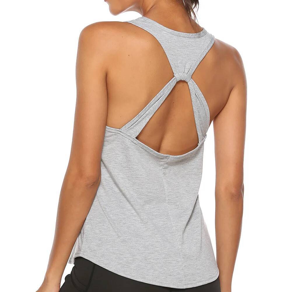 Sexy Backless Tank Tops For Women Sleeveless Sport Fiess T Shirt Workout Yoga Shirts Quick Dry Athletic Running Vest Lady
