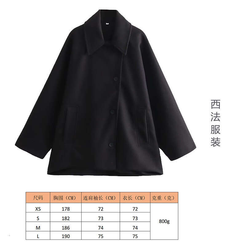 Women's Fashion Autumn New Asymmetric Blend Short Loose Coat Jacket B5