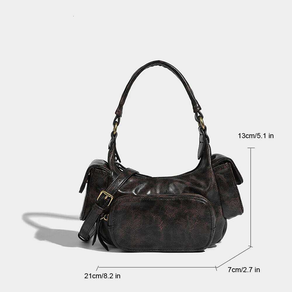 Annmouler Vintge Pockets Shoulder Women Brand Designer Purse Handbags Bolsas Female Small Tote Bag