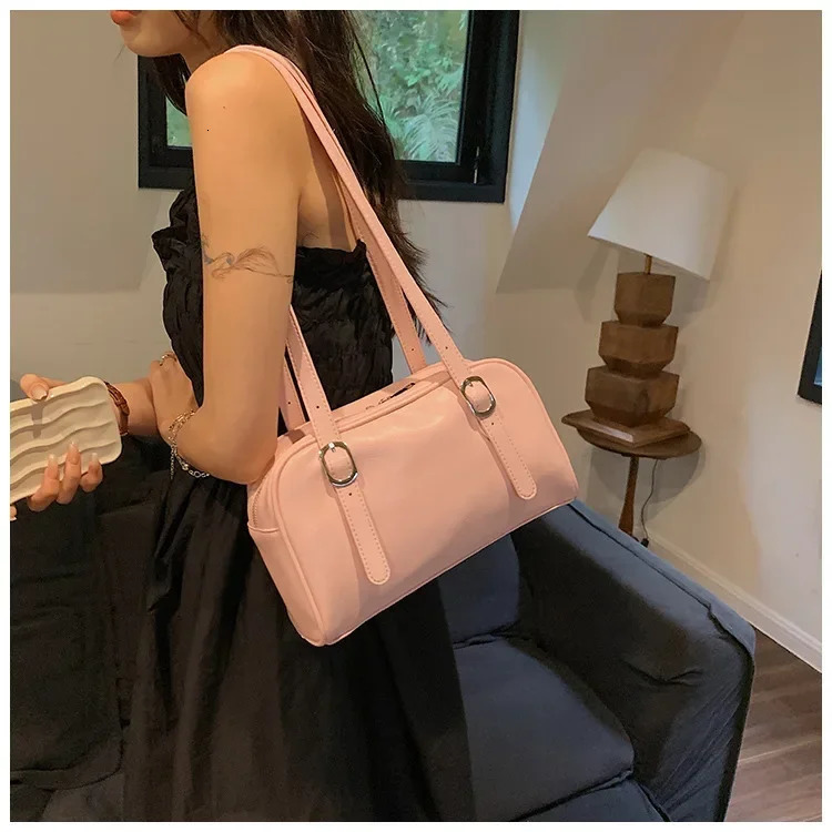 Green Shoulder Bags for Women Handbags Pure Color Causal Bag Big Capacity Pillow Underarm Bag 250605