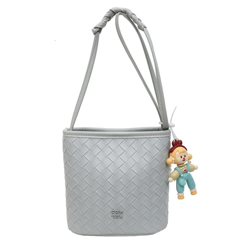 designer Korean Style Small Bag for Women 2025 New Trend Woven Crossbody Bucket Bag Simple Casual Shoulder Bag Commuter Underarm Bag