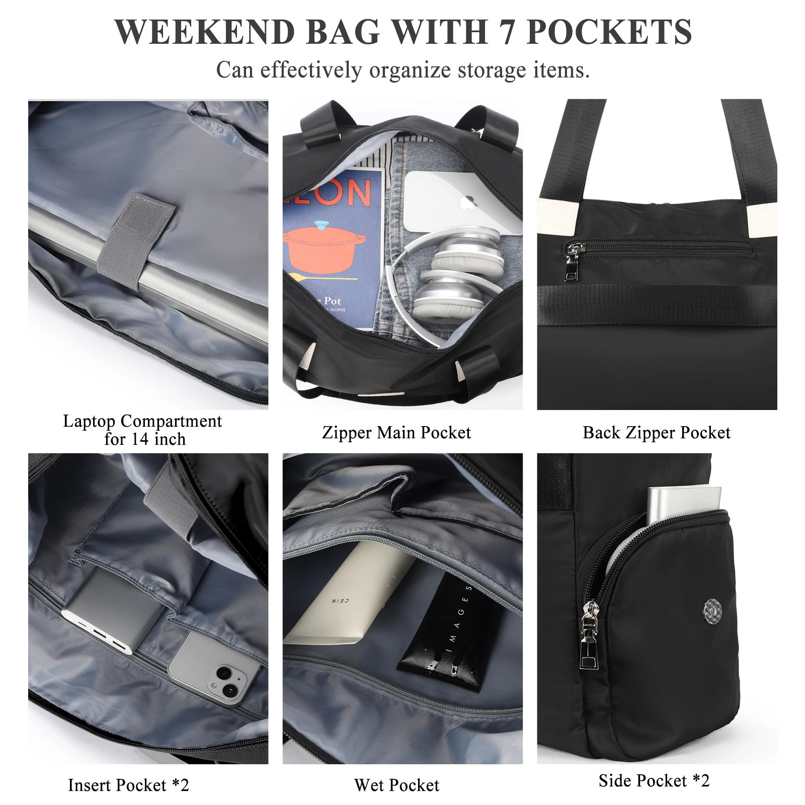 Exercise bag dry-wet separation large-capacity short-distance travel bag womens sports bag mens luggage bagblack 250605