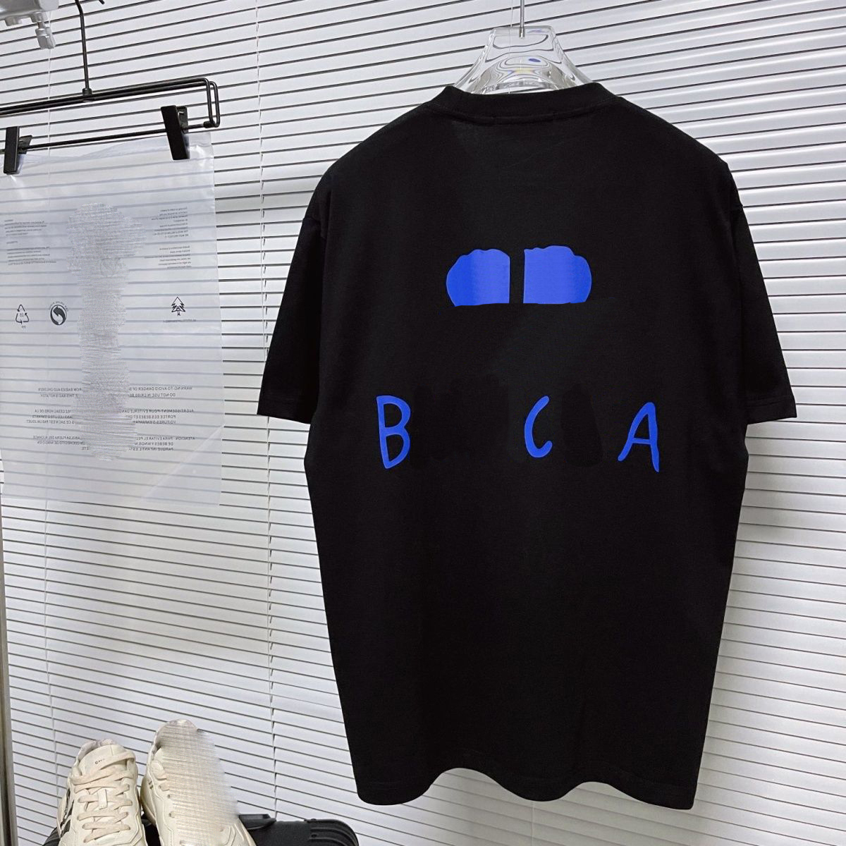 Designer men's T-shirt black and white letter brand pure cotton breathable slim casual shirt street the same men and women top quality 3xl