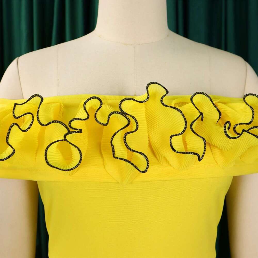 Elegant Jumpsuits Rompers 2025 New for Woman Off the Shoulder Ruffles High Waisted Straight Floor Length Birthday Party Outfits