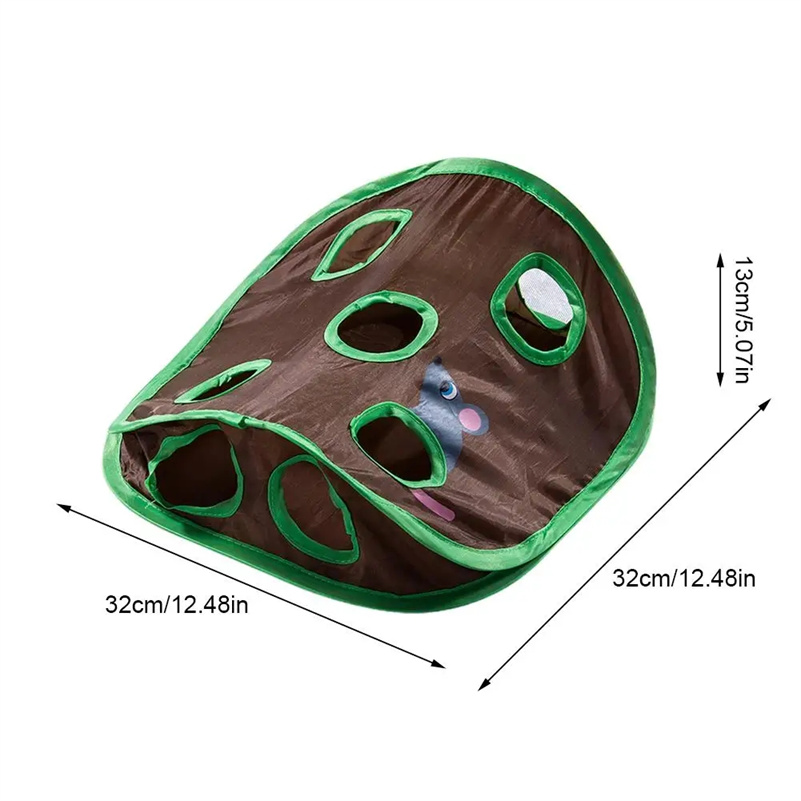 Cat Mice Game Intelligence Toy Bell Tent With 9 Hole Cats Playing Tunnel Foldable Mouse Hunt Toys Keeps Kitten Active Pets Toys