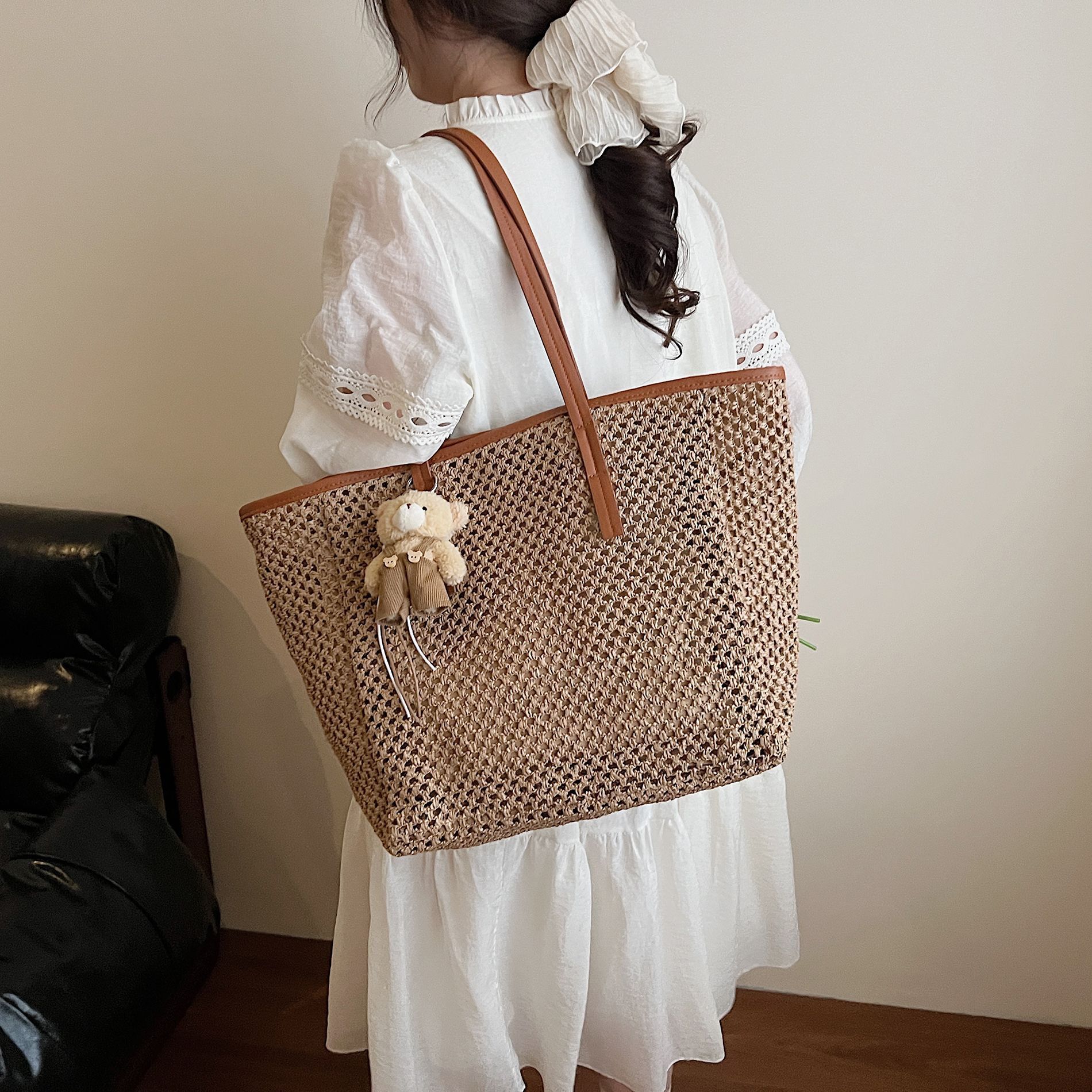 designer Beach Vacation Travel Large Capacity Bag for Women 2025 Summer New Shoulder Bag Straw Woven Commuter T