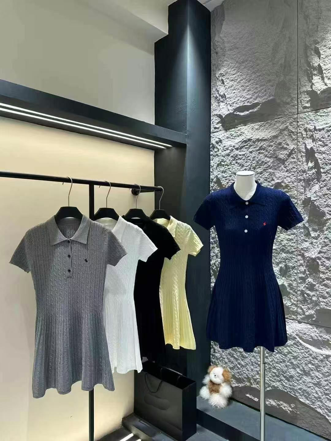 dress dresses Womens designer fashion sexy luxury knitted top Warhorse embroidery elastic polo casual dresses