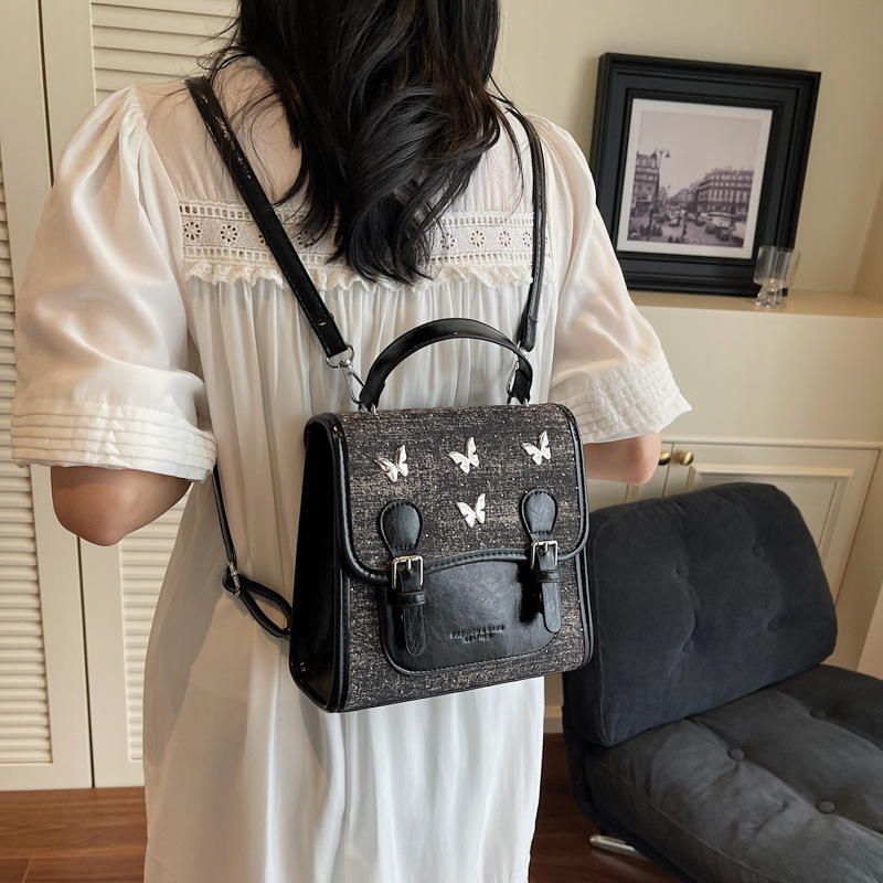 designer High-End Niche Denim Fabric Backpack for Women 2025 New Trendy Fashion Single Shoulder Crossbody Travel Small Backpack