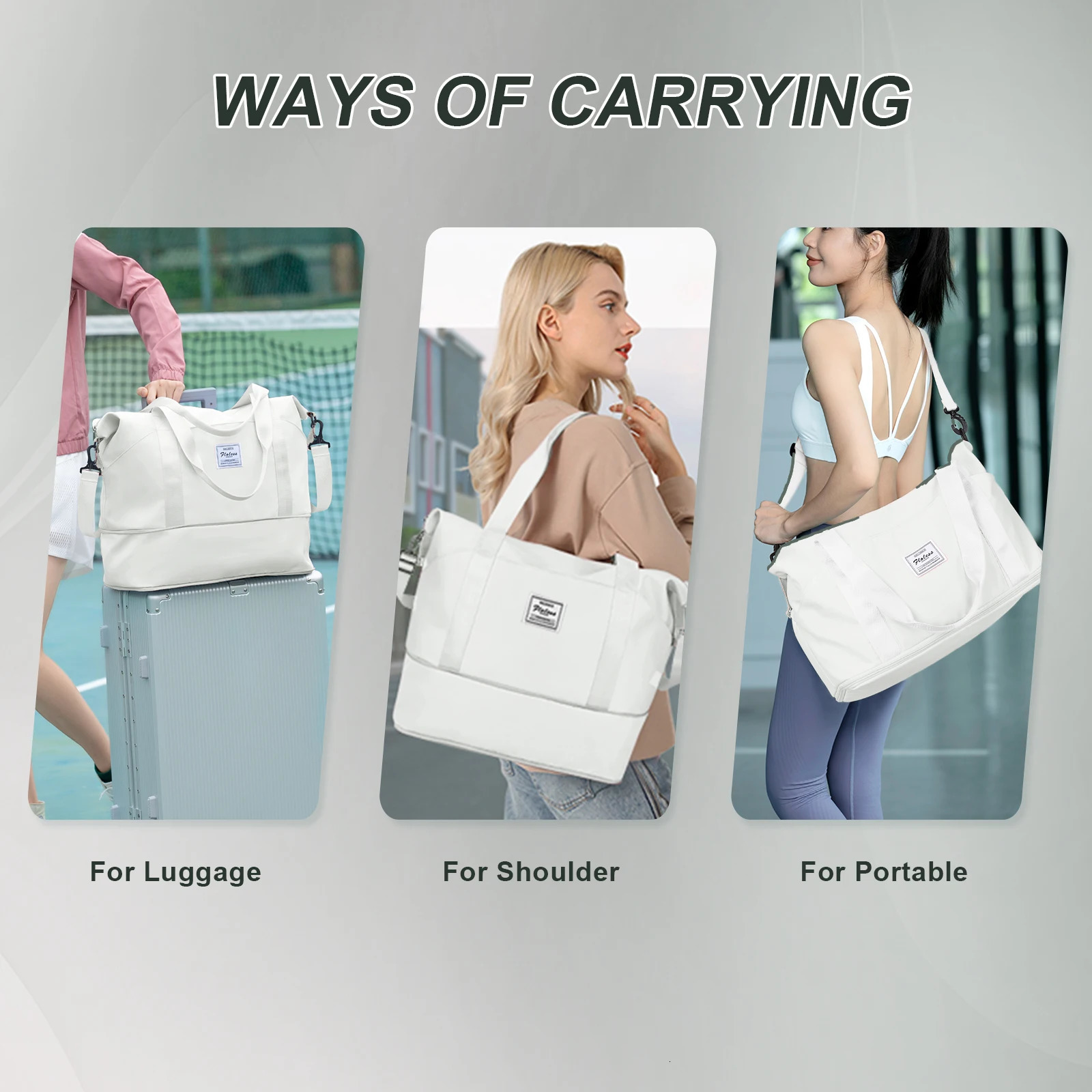 Expandable Travel Duffle Bag for Women Carry On Weekender Overnight Shoulder BagGym Tote Bag Wet Pocket Delivery Hospital Bag 250605