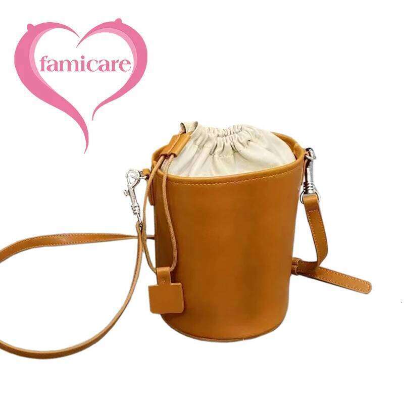 2024 Summer New Fashion Cylinder For Women Split Leather Mini Underarm Shoulder Bag Lady Small Cross-Body Messenger Handbag 2025/06/06