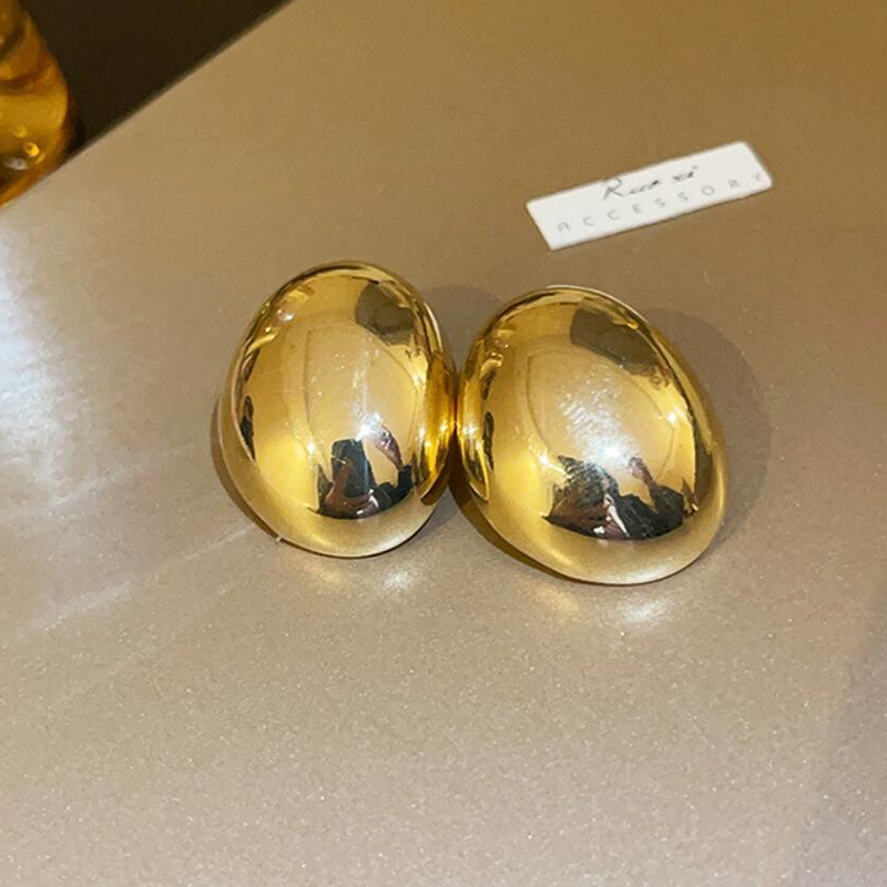 New Trendy Western Inspired Exaggerated Irregular Oval Metal Earrings for Women Embrace Individuality