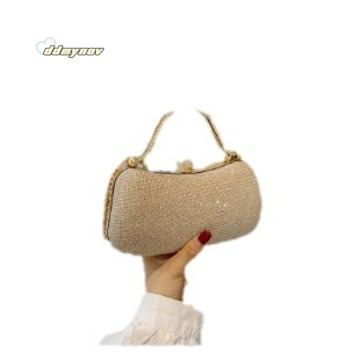 New Women's Handbag 2024 Textured Tote Box Evening Niche Chain Shoulder Crossbody Bag ddmynov