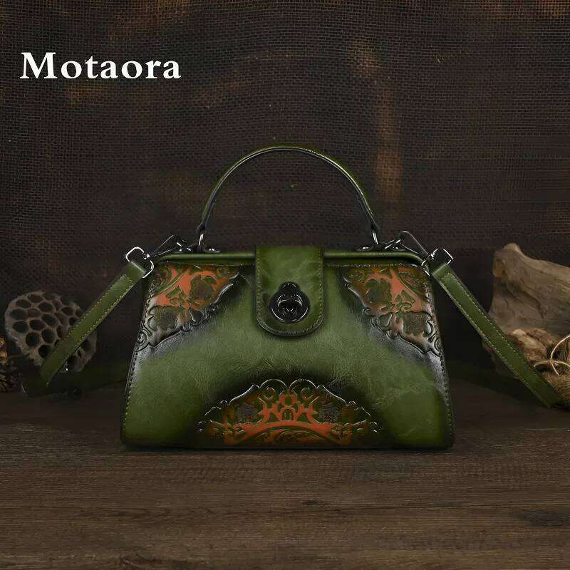 Vintage Emed Handmade Designer Women's Leather Shoulder Crossbody Bag Female Purse 2025 NEW