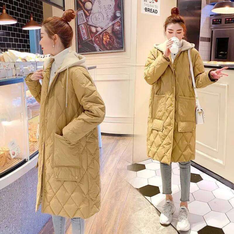Winter Hooded Long Sleeve Quilted Super Hot Parka Mid-length Cotton Jacket Korean Fashion Coats Warm Snowsuit