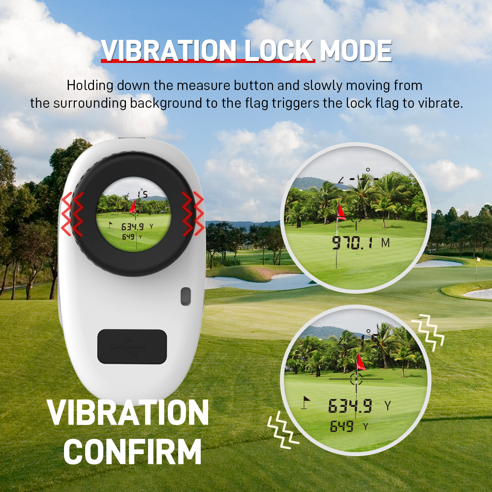 REVASRI Golf Laser Rangefinder, 6X Magnification Monocular, 1090 Yards Distance Measuring Range Finder with Flag Pole Locking Vibration Function Slope