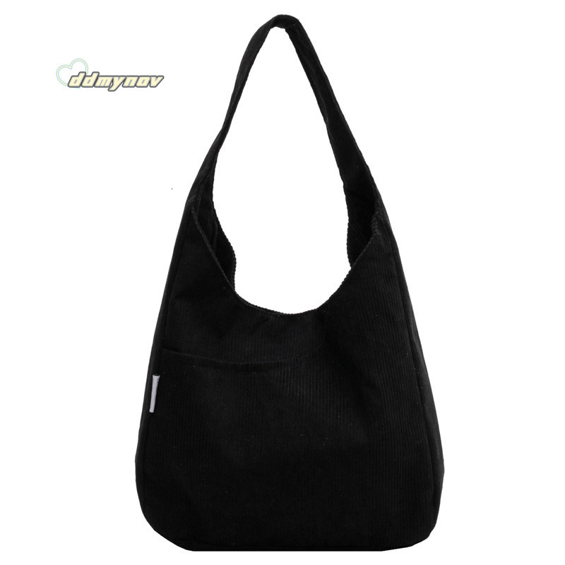 Corduroy Large Capacity Shoulder 2024 New Korean Fashion Casual Canvas Bag for Women ddmynov