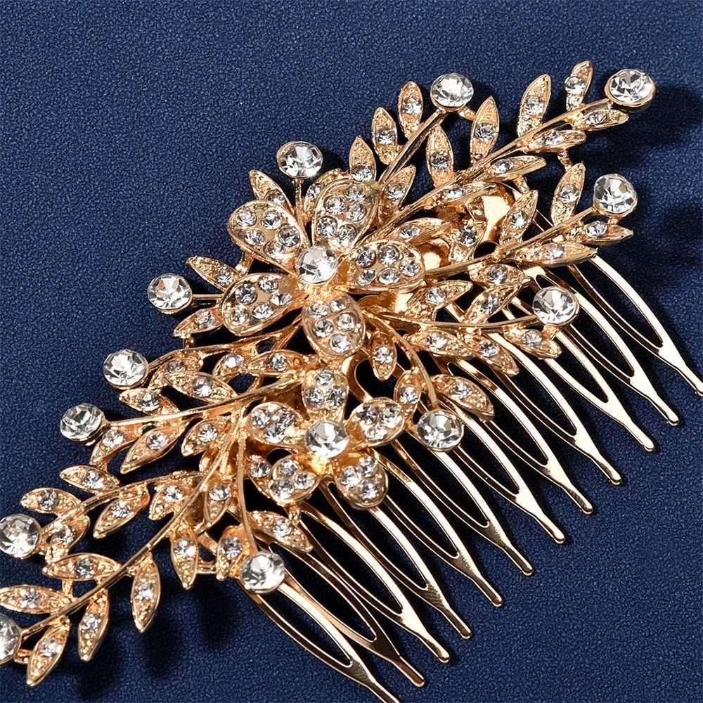 Wedding Hair Comb Bride Tiaras Headdress For Women Rhinestone Flower Hairpin Hair Clip Elegant Girls Prom Headpiece Hair Jewelry Z250605