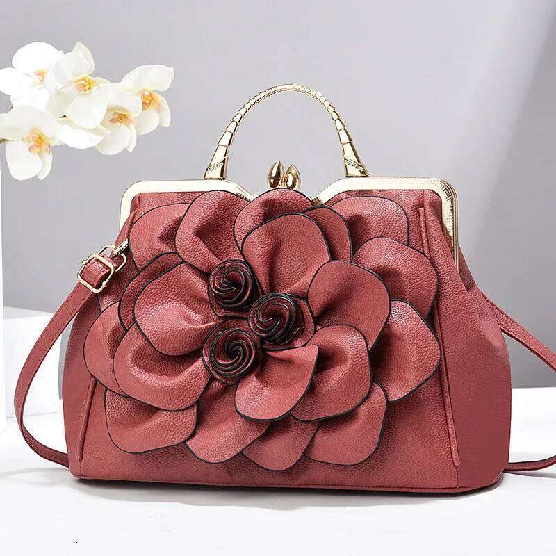 Elegant Fashion Flower Women's Bridal Wedding Atmospheric Handbag Large Capacity Shoulder Crossbody Bag
